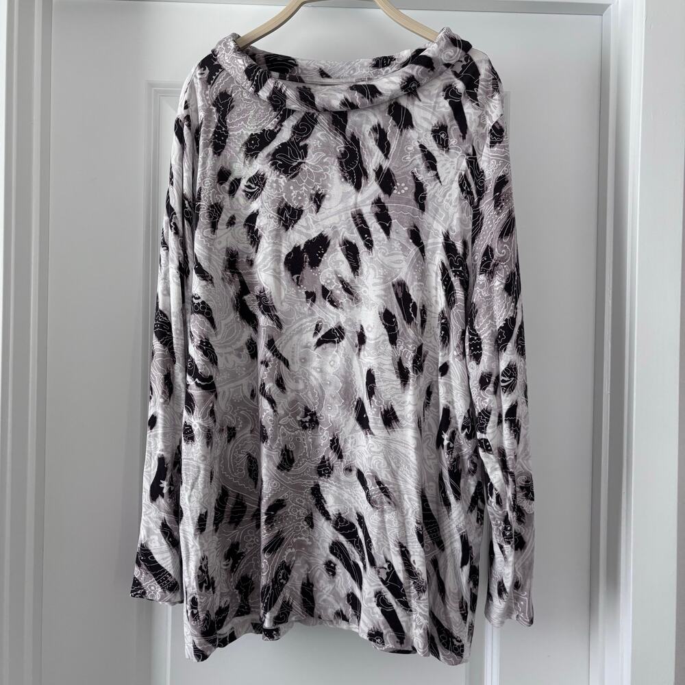 Chicos Boho Lightweight Cowl Neck Sweater Rayon / Spandex Classic Comfort SZ XL